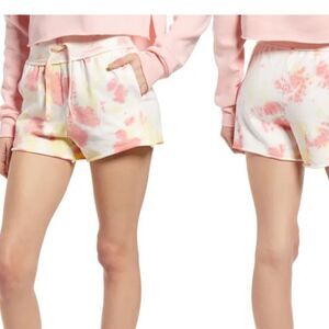 BP French Terry Sweat Shorts In Ombre White Yellow Pink Cotton